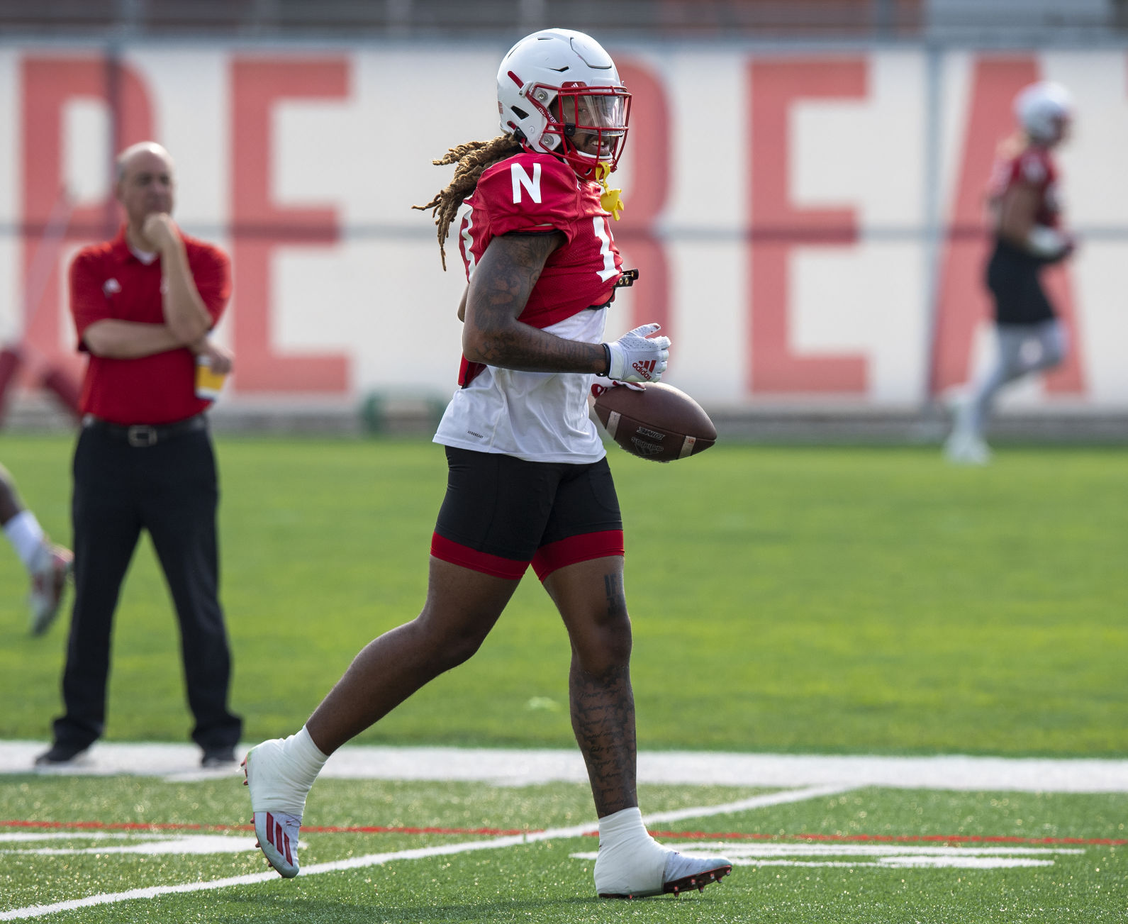 NU football practice, 8.4